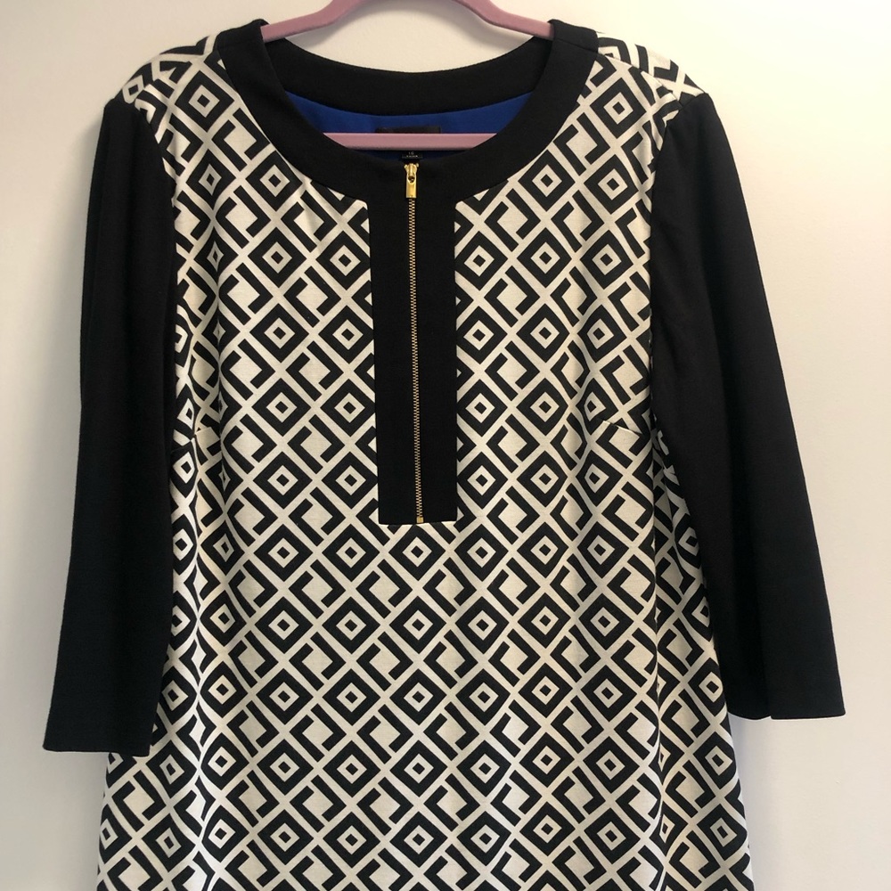 EUC Tahari Arthur S. Levine Black & White Dress - Picture 2 of 15